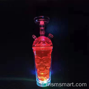 tasse de narguilé portable shisha avec lumière LED